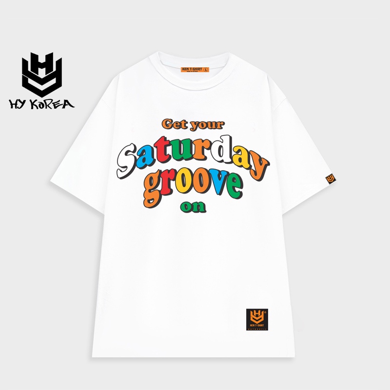 Áo thun tay lỡ HY KOREA form rộng thời trang unisex Saturday groove 419