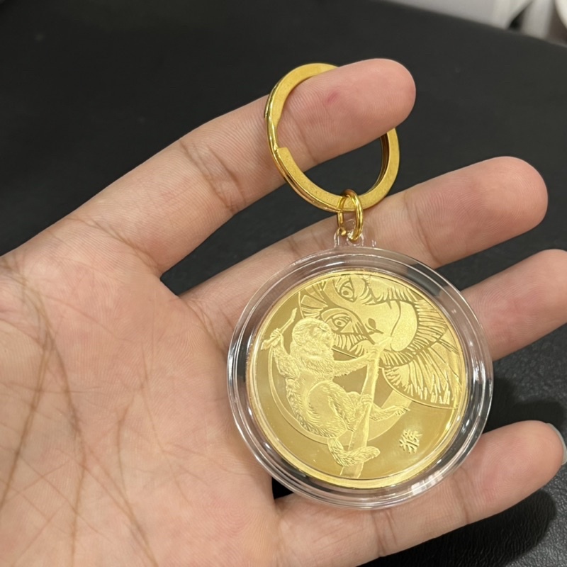 Móc Khoá Đựng Đồng Xu Trong Suốt, 40mm, Mica Dày Cao Cấp, Chống Rơi Vỡ