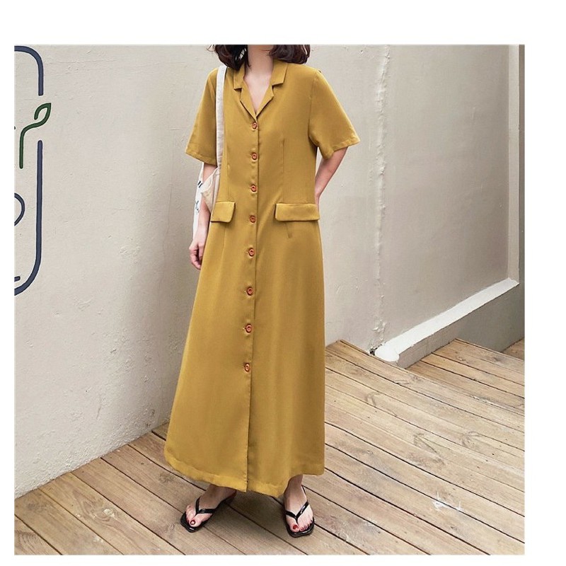 Đầm suông cổ vest dáng dài Taobao | BigBuy360 - bigbuy360.vn