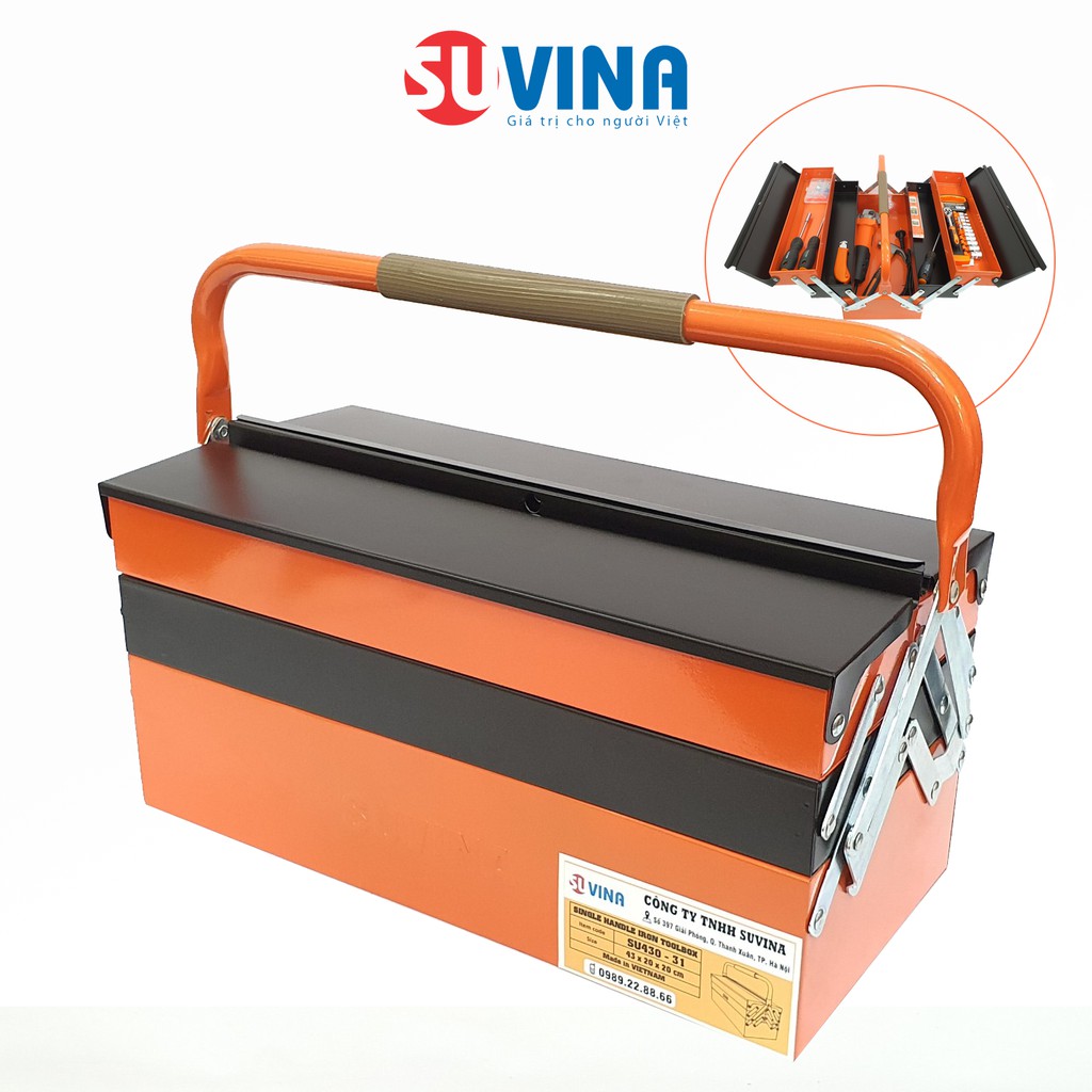 [Mã LTP50 giảm 50000 đơn 150000] Hộp đựng dụng cụ, đồ nghề đa năng SUVINA SU420-31 3 tầng 1 tay