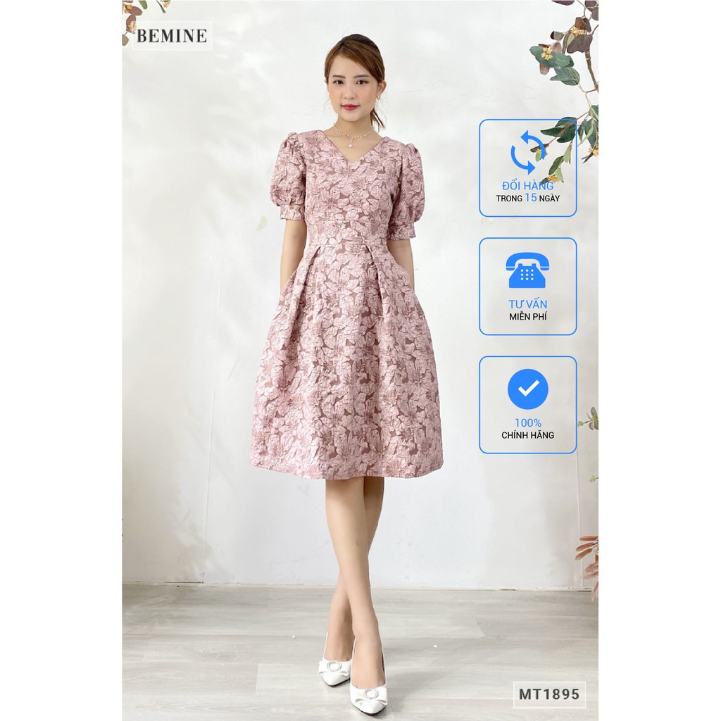 Đầm xòe tapta cổ tim BEMINE MT1895HONG | BigBuy360 - bigbuy360.vn