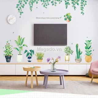 Decal chậu cây xanh A141