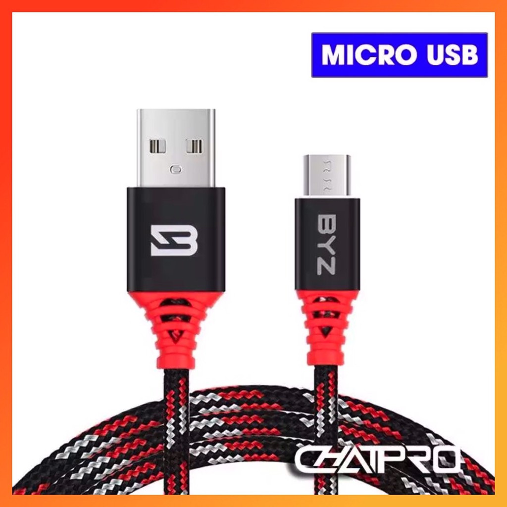 CÁP MICRO USB CHÍNH HÃNG BYZ DÂY DÙ SIÊU DÀI 3M