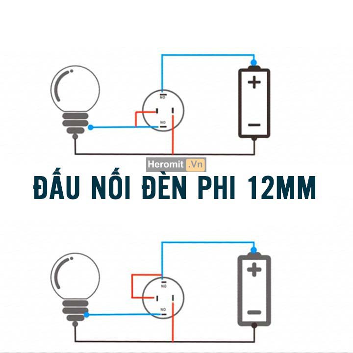 Nút nhấn nguồn 12mm Nút nhấn giữ ( chưa jack )