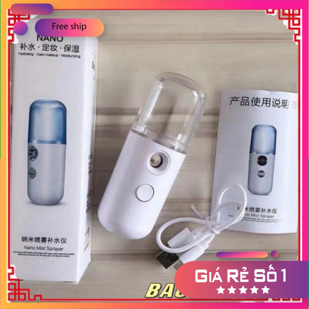 Máy Phun Sương Xông Hơi Mặt Siêu Nhỏ Cầm Tay Hỗ Trợ Cấp Nước Dưỡng Da - Máy Phun Sương Như Xịt Khoáng, Cấp Ẩm Cho Da