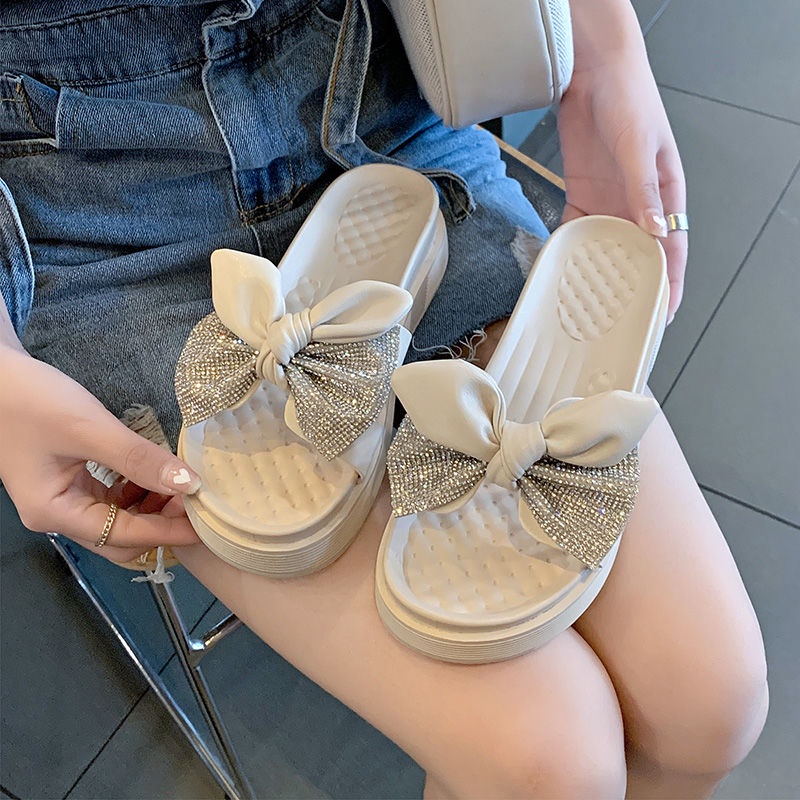 Giày Sandal Đế Mềm Đính Nơ Thời Trang Mùa Hè Dành Cho Nữ