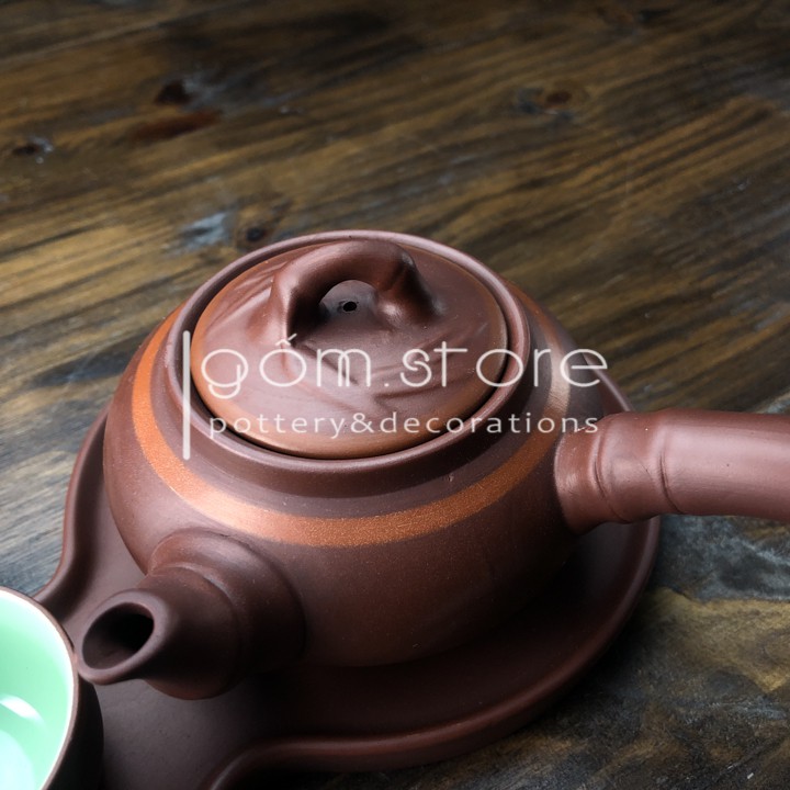 Ấm trà tử sa Bát Tràng độc ẩm có khay (nhiều dáng ấm) | BigBuy360 - bigbuy360.vn