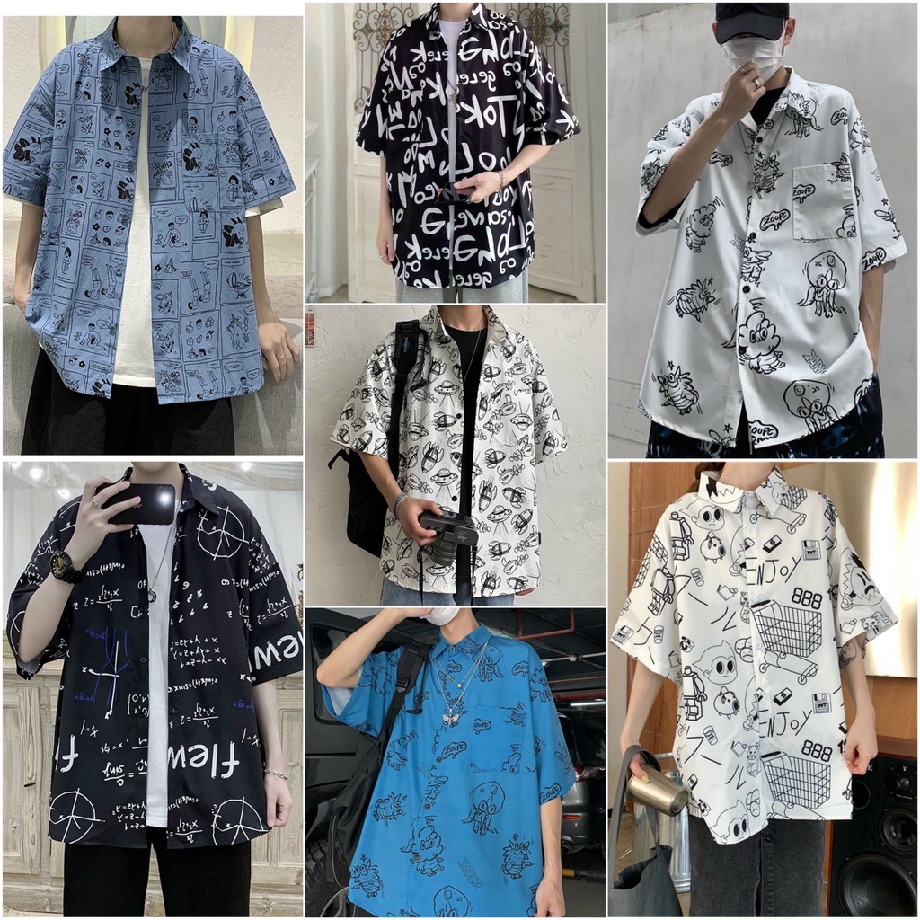 Áo sơ mi tay lỡ nam nữ form rộng unisex nhiều kiểu mới cực đẹp