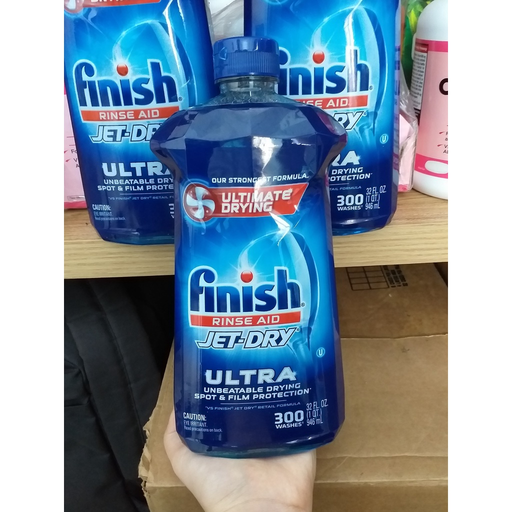 Nước rửa chén Finish Jet-Dry Ultra Rinse Aid Dishwasher Rinse 946ml Mỹ