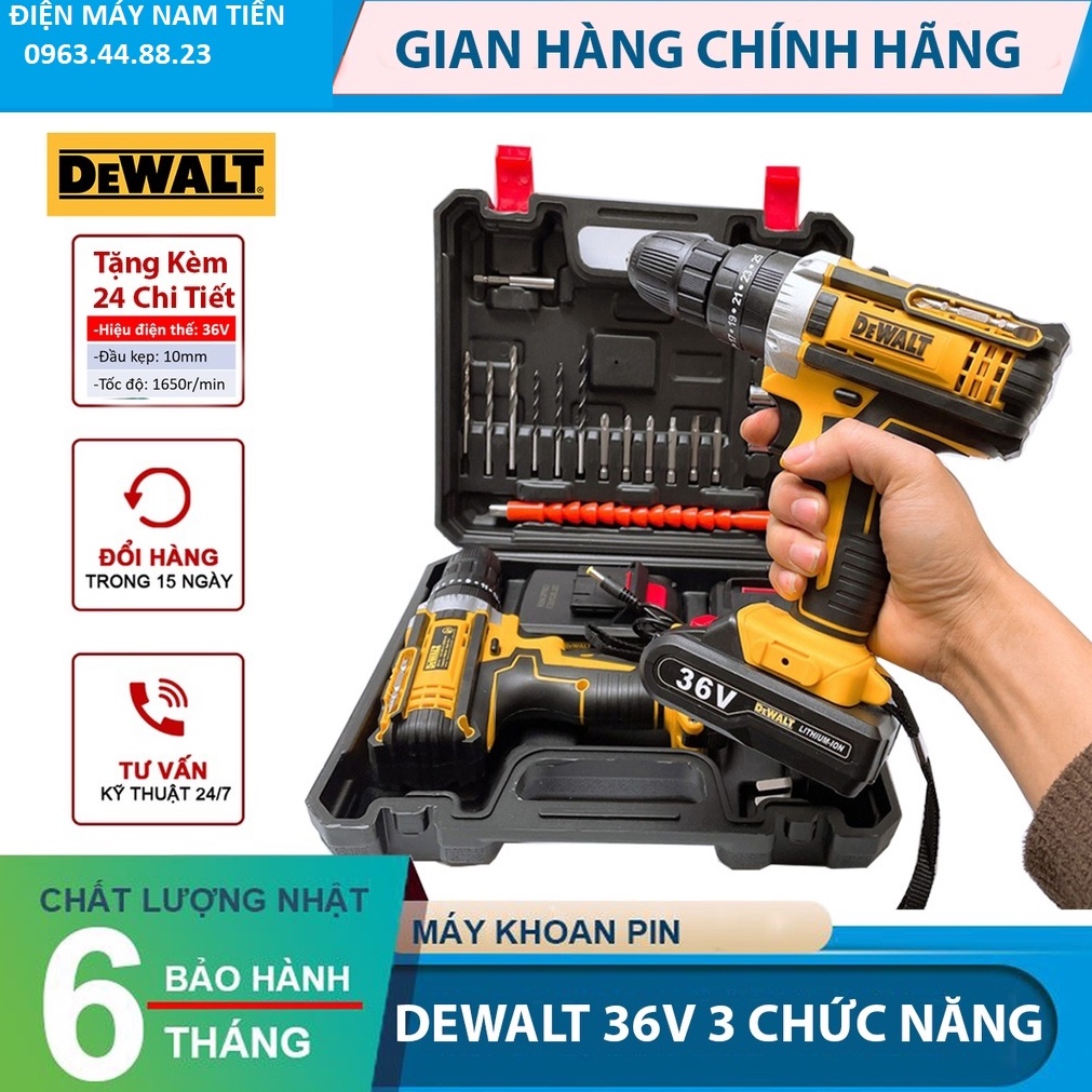 Máy Khoan Bê Tông Dewalt 26V - 2 Pin Chuẩn 5 Cell - Máy Khoan Tường, Máy Bắt Vít - Máy Khoan Có Búa