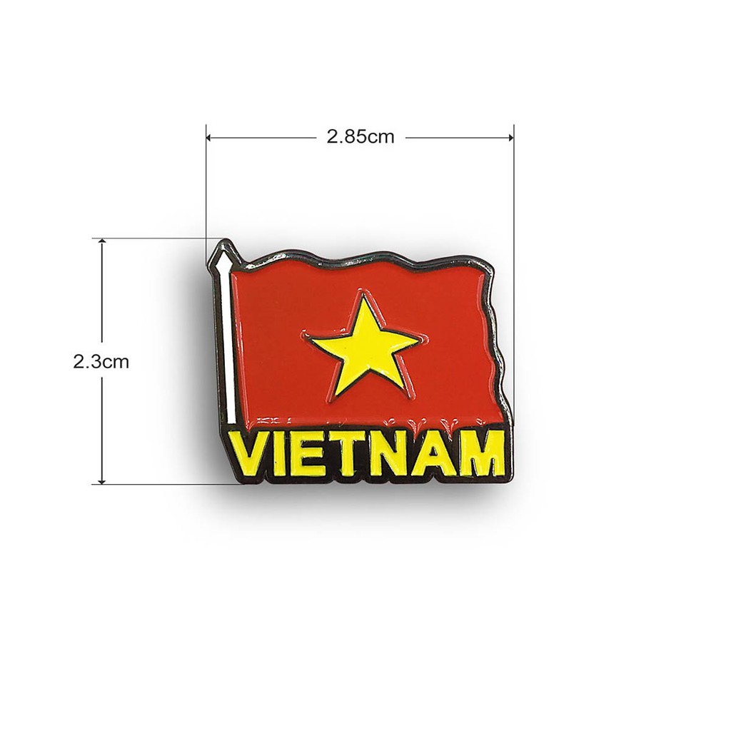 Ghim cài áo Enamel Pin Sticker Factory - Chủ đề Cờ Việt Nam 3.3x2.1cm