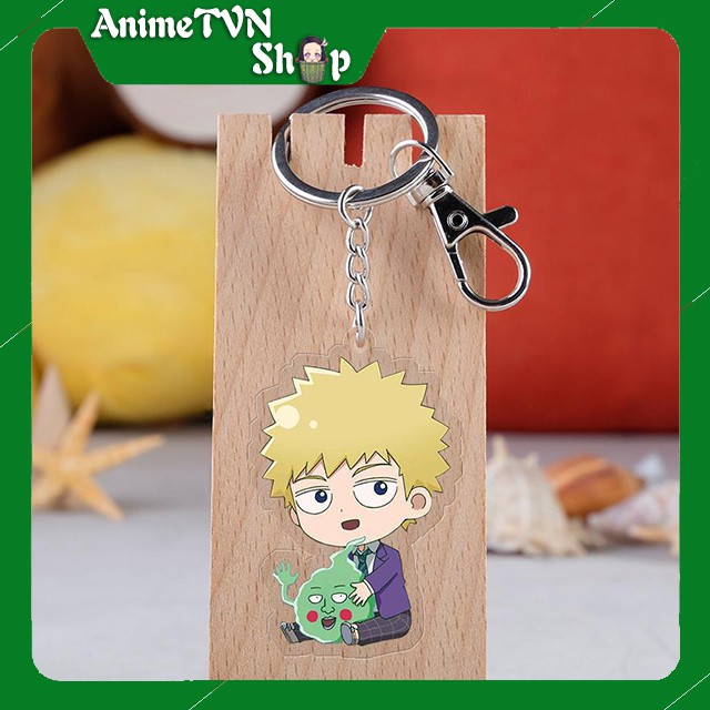 Móc khoá Mica anime Mob Psycho 100- Nhựa Cứng Acrylic In 2 mặt sắc nét ( ảnh thật )