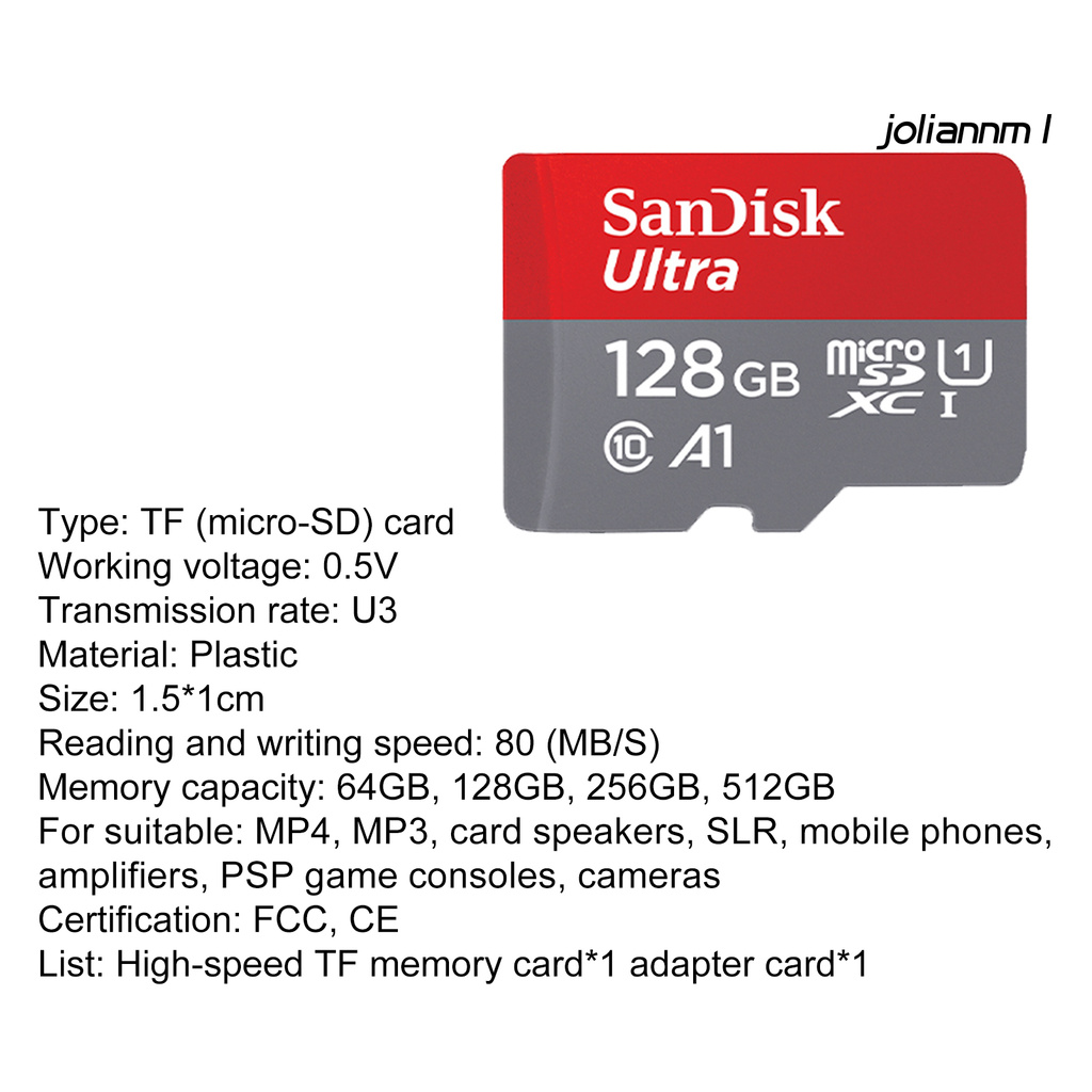 SANDISK Thẻ Nhớ Siêu Mỏng Chống Thấm Nước 64gb / 128gb / 256gb / 512gb Tf / Sd Cho Máy Ảnh