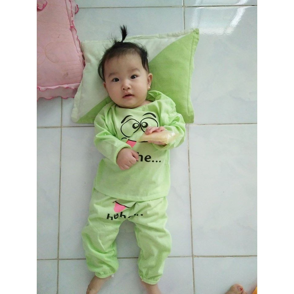 HÀNG LOẠI 1 - Set 5 bộ dài cotton 2 chiều chui đầu cho bé từ 3-14kg