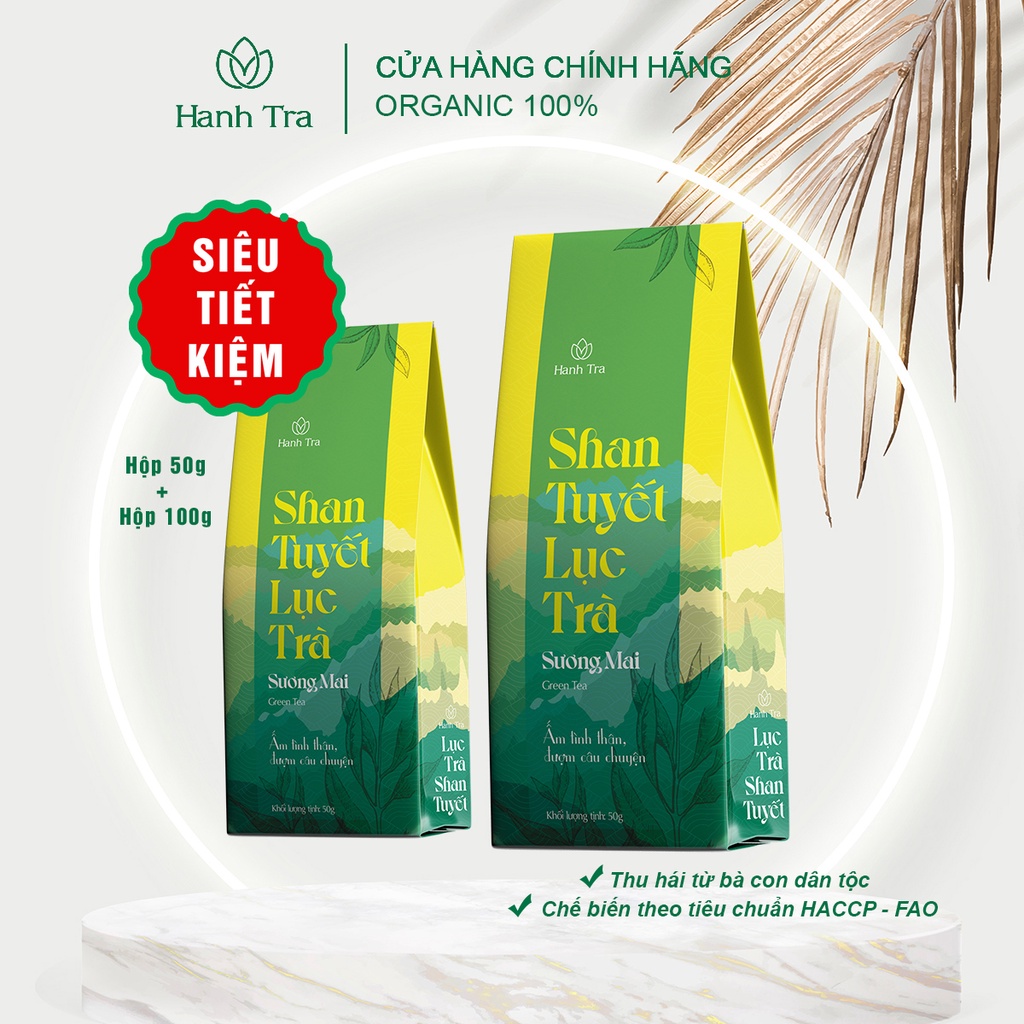 Trà Xanh Chè Shan Tuyết Cổ Thụ Hà Giang 2 Hộp 50g+100g, Chè Xanh Shan Tuyết Thơm Ngon Ngọt Hậu Vị Tốt Cho Sức Khoẻ