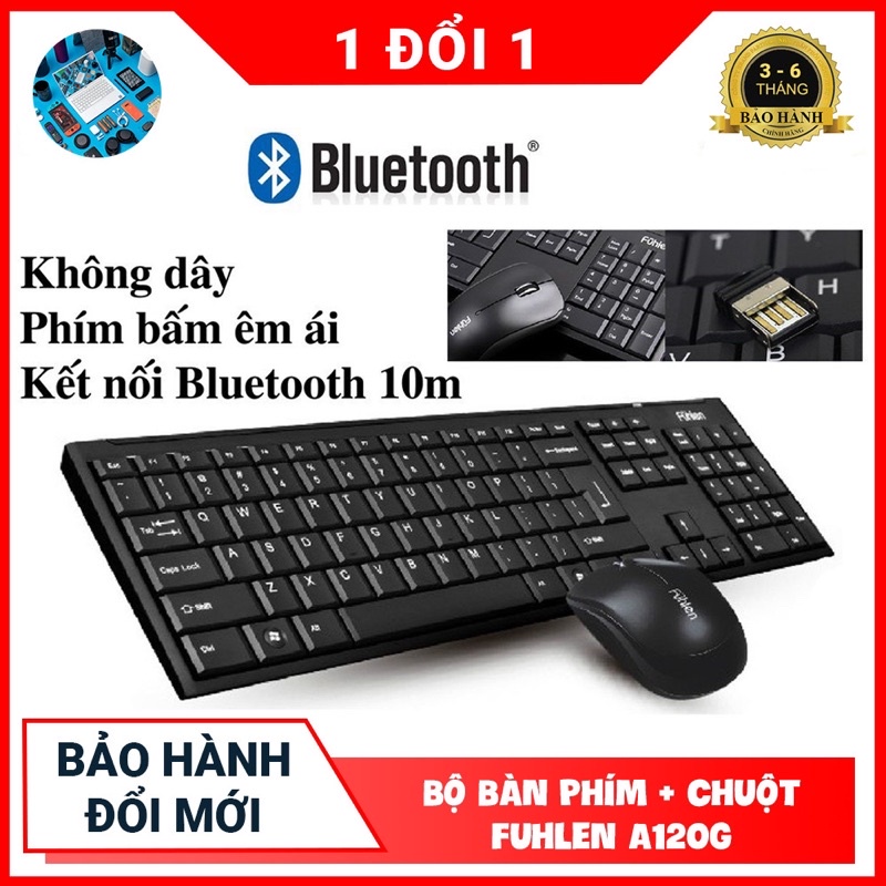 Bàn phím không dây Fuhlen A120G chính hãng + Tặng chuột không dây (không dùng cho tivi)
