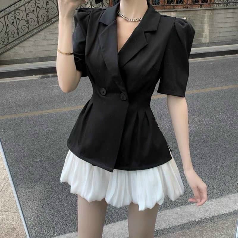 sset áo vest chân váy bí tôn dáng cực xinh m53 | BigBuy360 - bigbuy360.vn