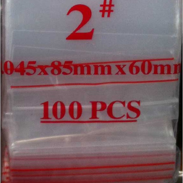 Túi zipper số 2 tập 100 c