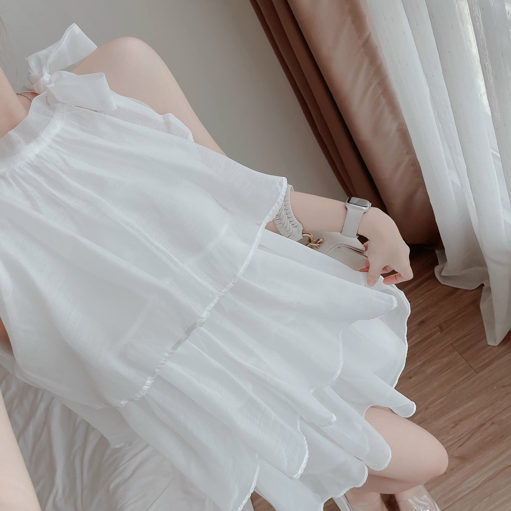 Set áo cổ yếm bèo 3 tầng và quần ngắn