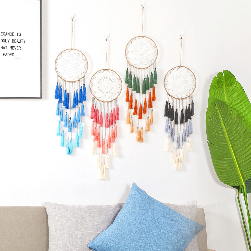 YIYU Dream Catcher trang trí lông vũ nhiều màu sắc tùy chọn phong cách bohemian dành cho trang trí nhà cửa