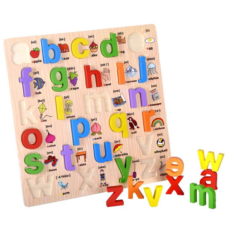 Bảng Học Chữ Song Ngữ Tiếng Anh In Thường Cho Bé, Đồ Chơi Ghép Chữ Bằng Gỗ Benrikids