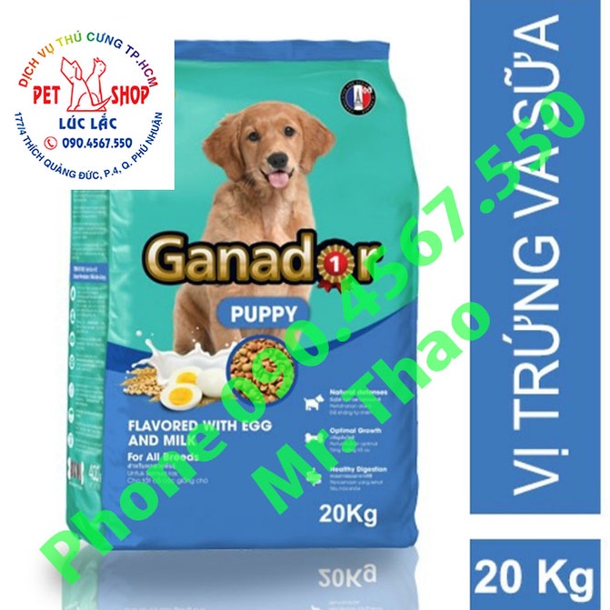 [20KG Xá] Thức ăn cho chó con Ganador vị Trứng và Sữa - Ganador Egg and Milk
