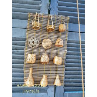 Bộ mành tre mini 12 món treo tường siêu dễ thương