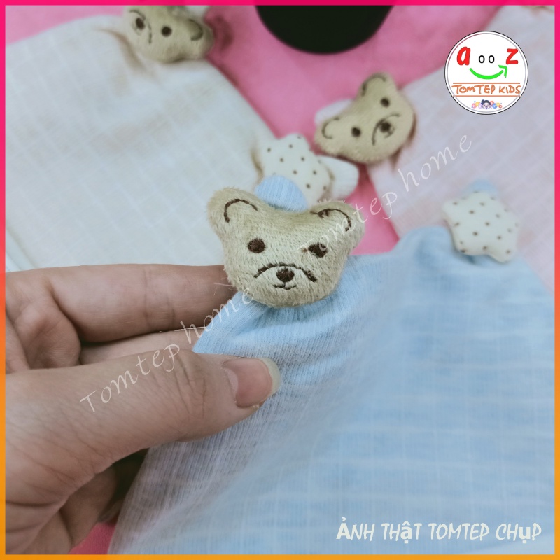 Mũ, Nón Sơ Sinh Che Thóp Cho Bé Từ 0 - 1 Tuổi Họa Tiết Gấu Sao. Chất Liều 100% Cotton Hữu Cơ Tự Nhiên An Toàn Cho Bé