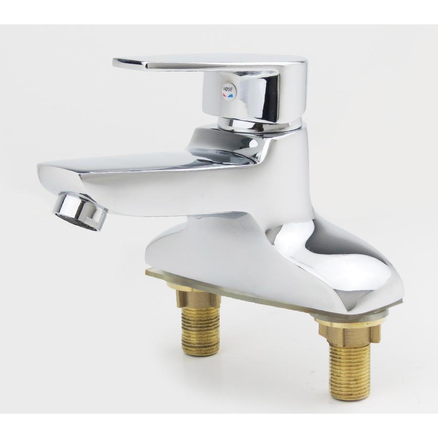 Vòi Lavabo nóng lạnh 2 chân Đồng mạ Chrome Eurolife EL-SUN 03 (Trắng bạc)