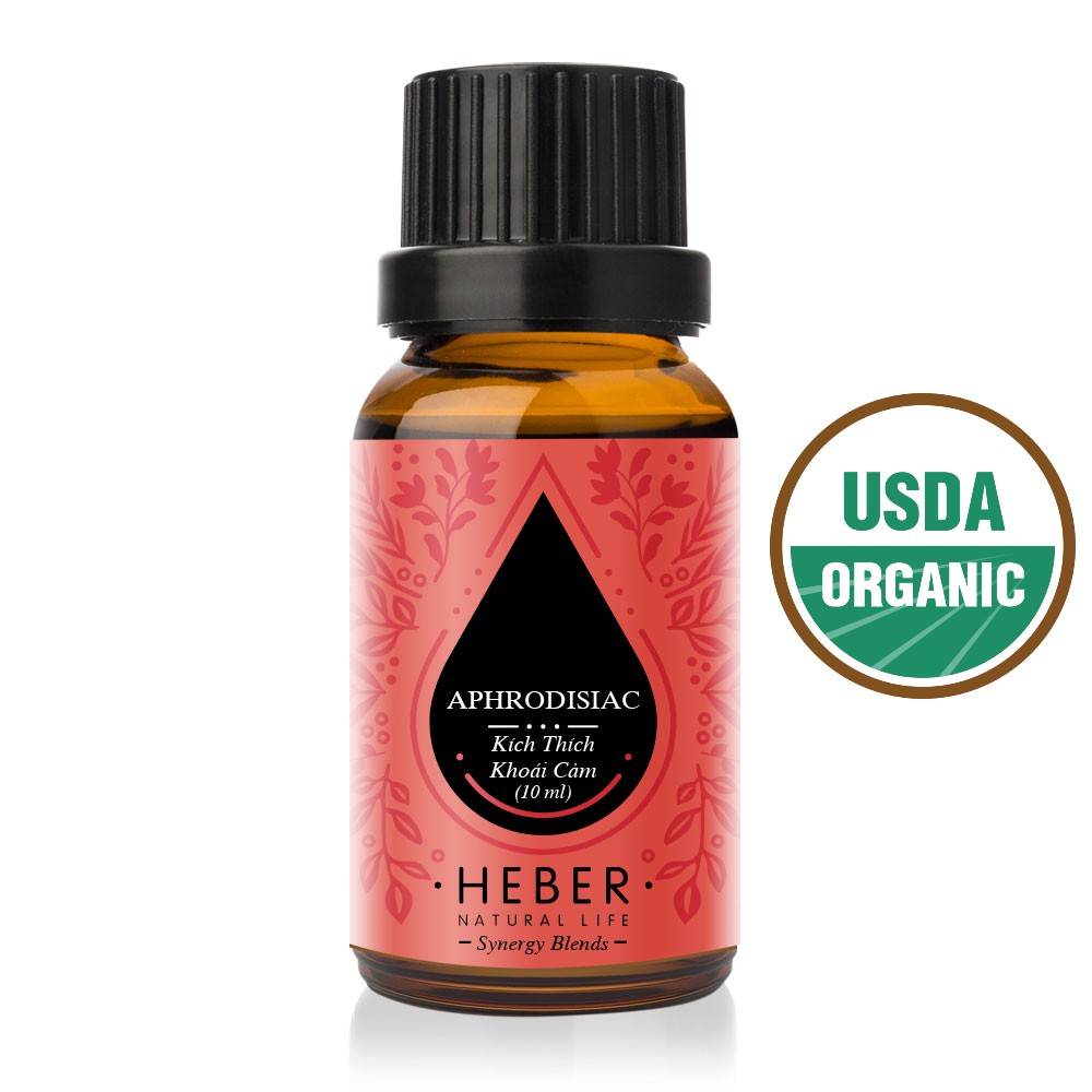 Tinh Dầu Kích Thích Khoái Cảm Heber- Aphrodisiac Blend, Cao Cấp Nhập Khẩu, Thiên Nhiên Nguyên Chất, Chai 10ml/30ml/50ml