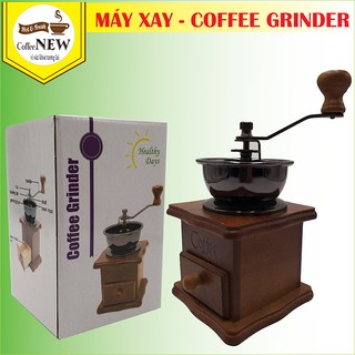 Máy Xay Cà Phê, Xay Tiêu Cầm Tay Grinder - Tiện Dụng - Nhỏ Gọn - Sang Trọng - Hộp Gỗ - Coffee New