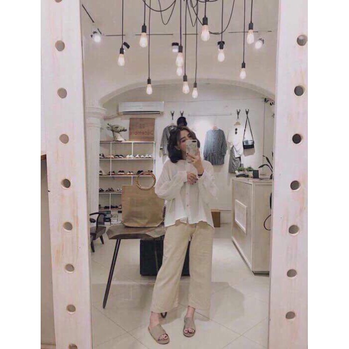 Quần culottes kaki ống suông Thái | BigBuy360 - bigbuy360.vn