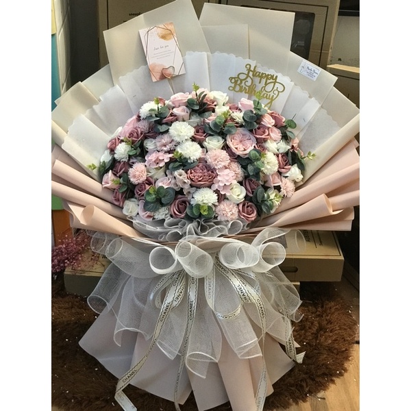 [Có Nowship] Bó hoa sáp Mix siêu cao cấp cực to đẹp. Bền vĩnh cửu. Đặt trước 3-4 tiếng, nhận hàng ngay.