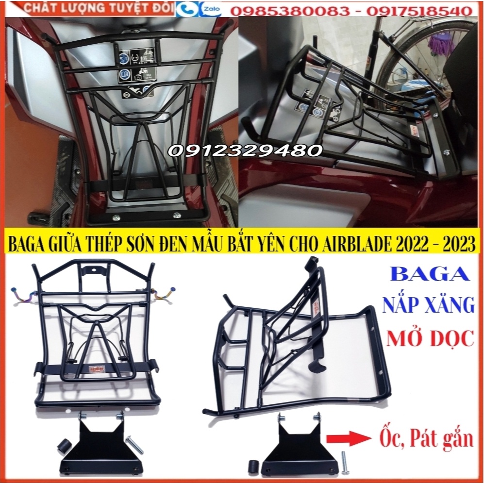 [AB 2022 Mới-AB 2023] Baga Giữa AB 2022 Mới , AB 2023, AB 160cc, AB125cc Mẫu Bắt Yên INOX Dày 10 Ly