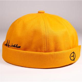 Melon leather hat Embroidered Cap Styling cap Thin section Maple leaf shape beanie Hat