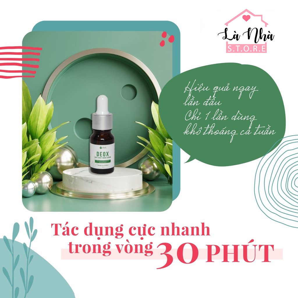 Serum khử mùi hôi nách DeoX, ức chế mồ hôi, làm sáng da vùng nách an toàn thiên nhiên 5ml
