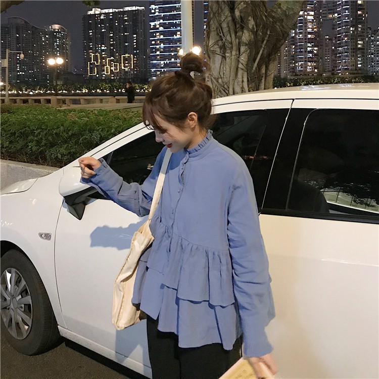 Áo sơ mi nữ tay dài babydoll Emilyshop