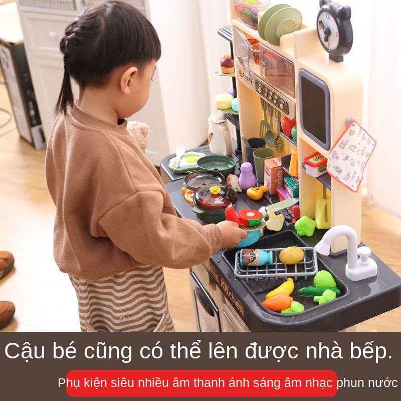 Y Đá sống nhà chơi bếp lớn bộ đồ mô phỏng mini nấu ăn 3 tuổi 4 bé gái 6 quà tặng ngày trẻ em nam