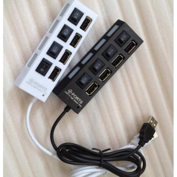 Hub Usb 4 port Có Công Tắc và đèn LED