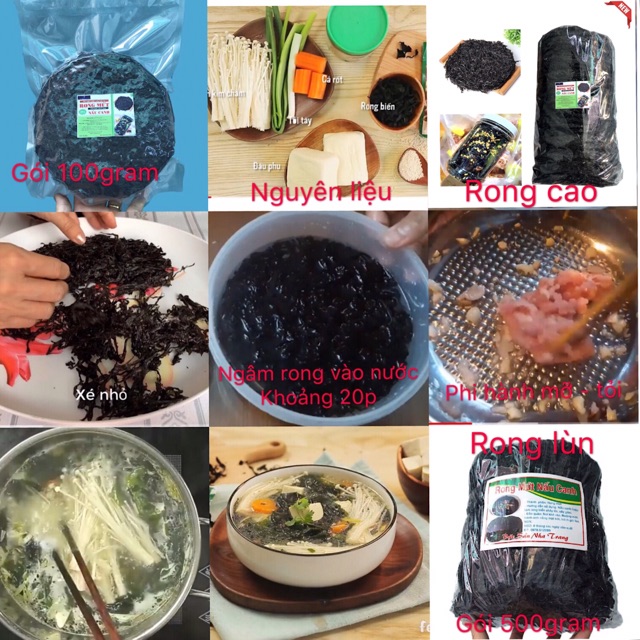{5 Gói - Mỗi gói 100gr} Rong mứt nấu canh hoặc làm Rong biển cháy tỏi [500gr] | BigBuy360 - bigbuy360.vn