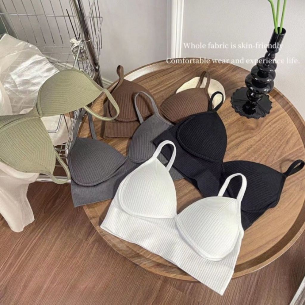 Áo bra nữ 2 dây vải cotton gân tăm đệm mút nâng ngực mặc hở lưng cực đẹp gợi cảm và quyến rũ DEVARI B614