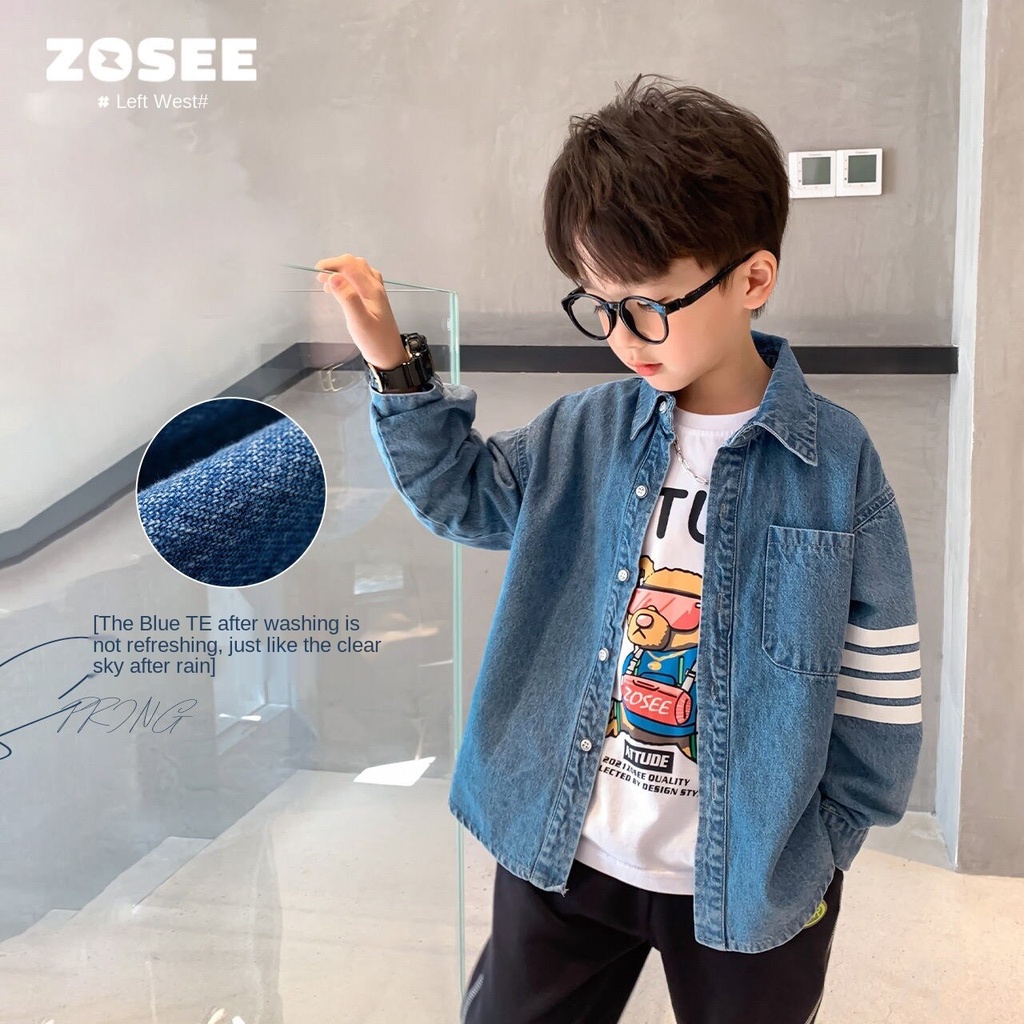 Áo Khoác Jean Phong Cách Hàn Quốc Năng Động Dành Cho Bé Trai