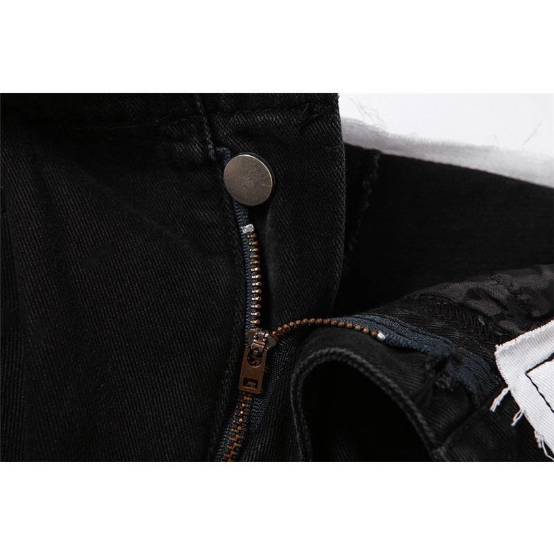 Quần Jean Dài Lưng Cao Màu Đen Trơn Cài Nút Thời Trang 2022 Cho Nữ