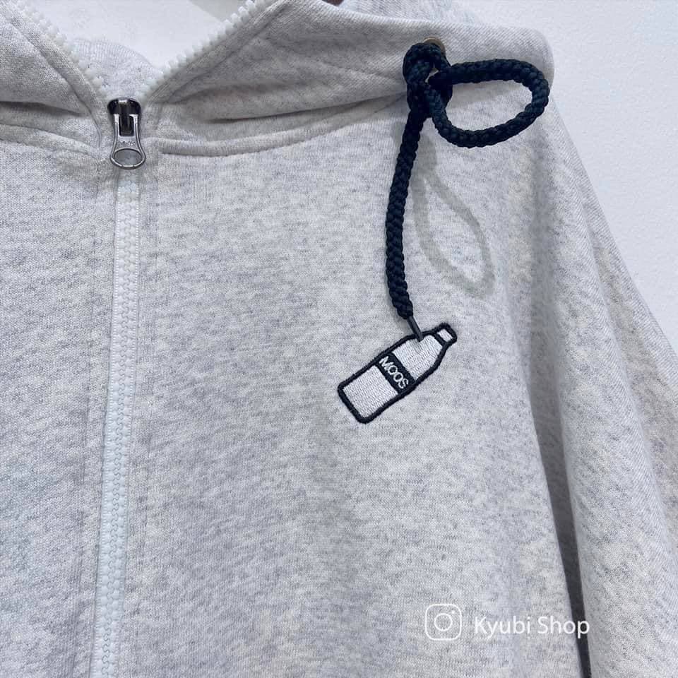 Áo khoác nỉ hoodie ulzzang form rộng có kéo khóa thêu hình chất nỉ cotton Quảng Châu - Áo khoác ulzzang Kyubi | BigBuy360 - bigbuy360.vn