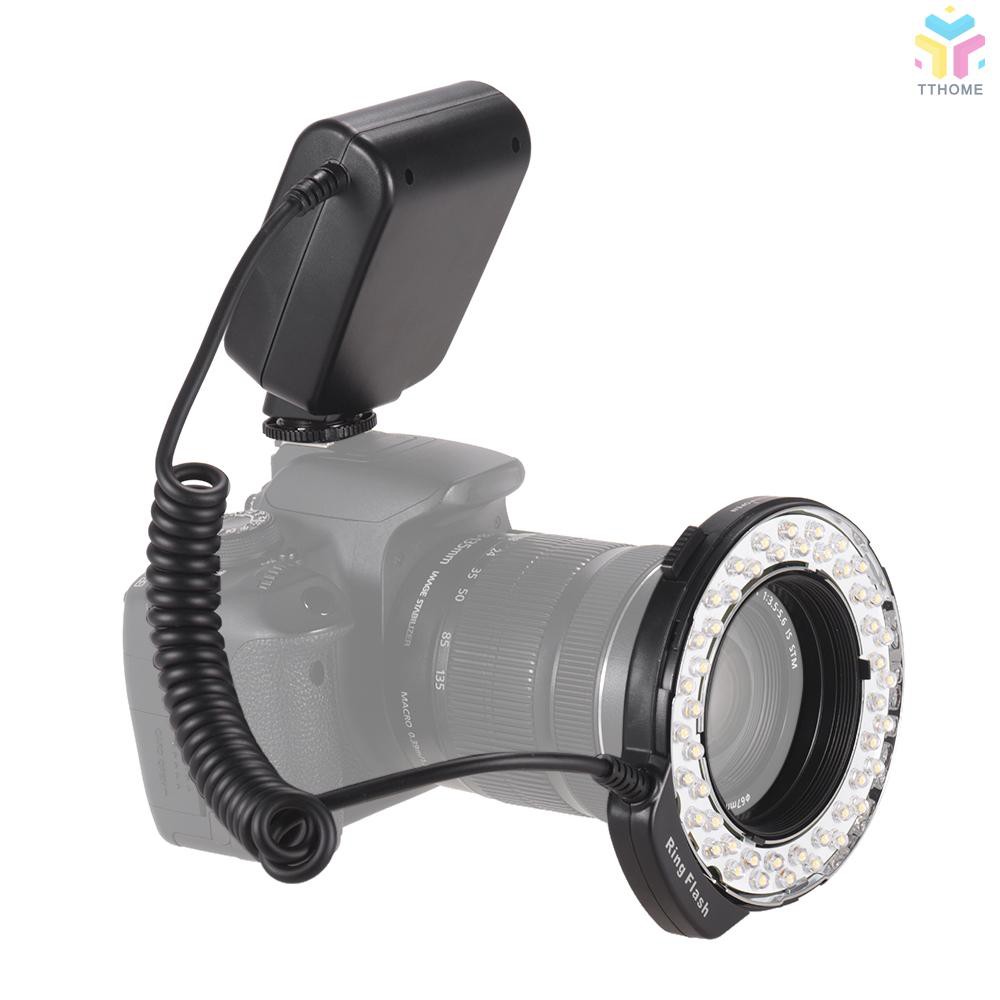 T&T HD-130 Macro LED Ring Flash Light LCD Display 3000-15000K GN46 Power Control with 3 Flash Diffusers 8 Adapter Rings