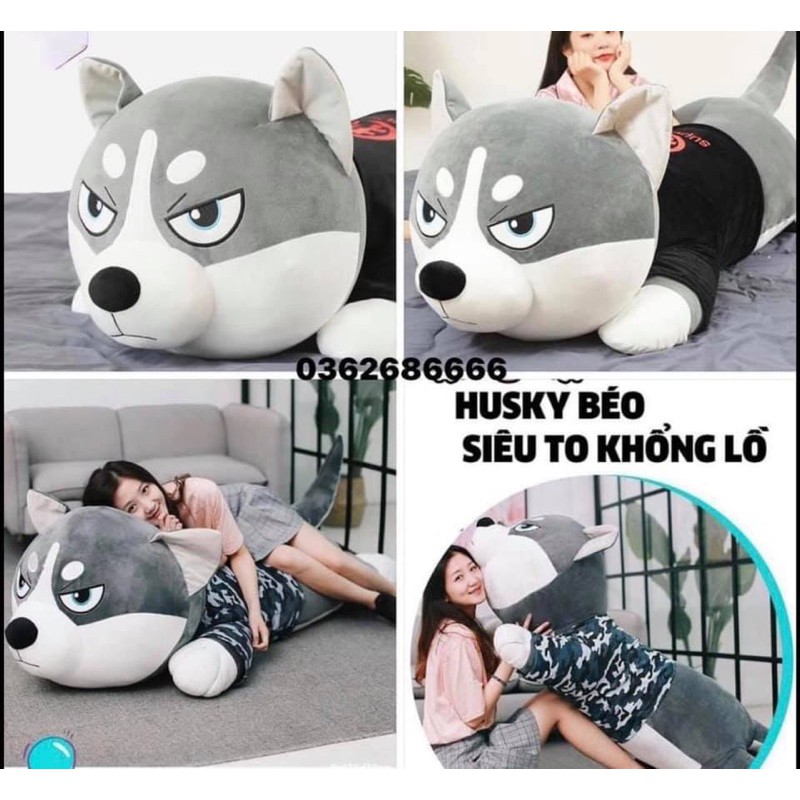 Chó ngáo Husky nhồi bông mặt ngáo