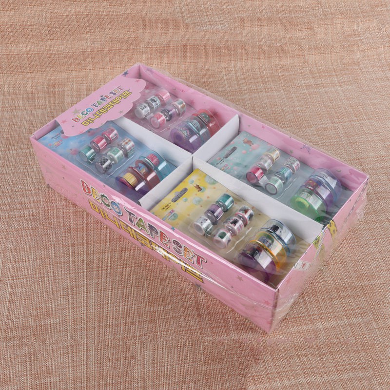 Set 12 cuộn washi kèm dụng cụ cắt trang trí đồ dùng học tập dễ thương