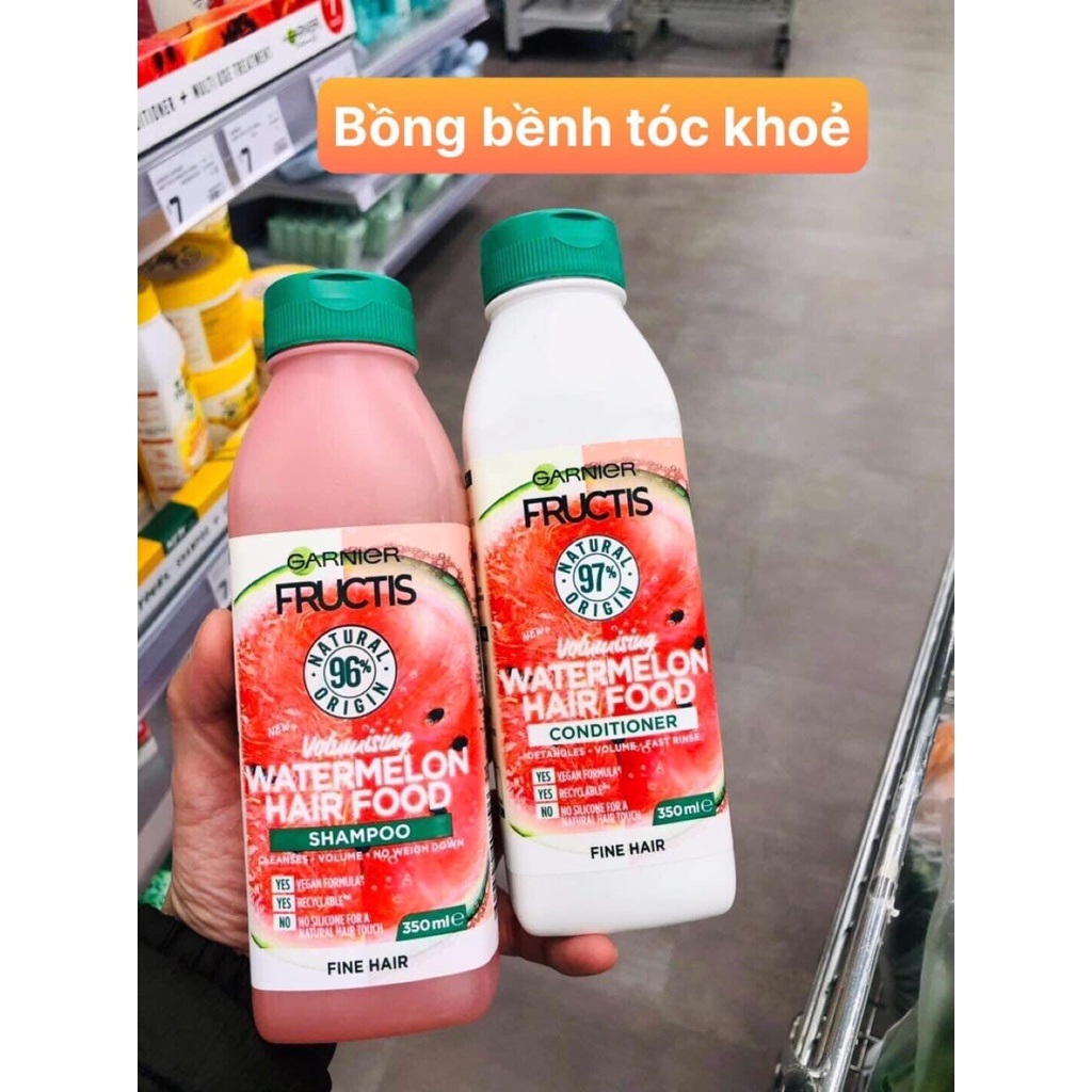 Dầu gội - Dầu xả Garnier Fructis Hair Food - Hàng Úc nội địa đủ bill
