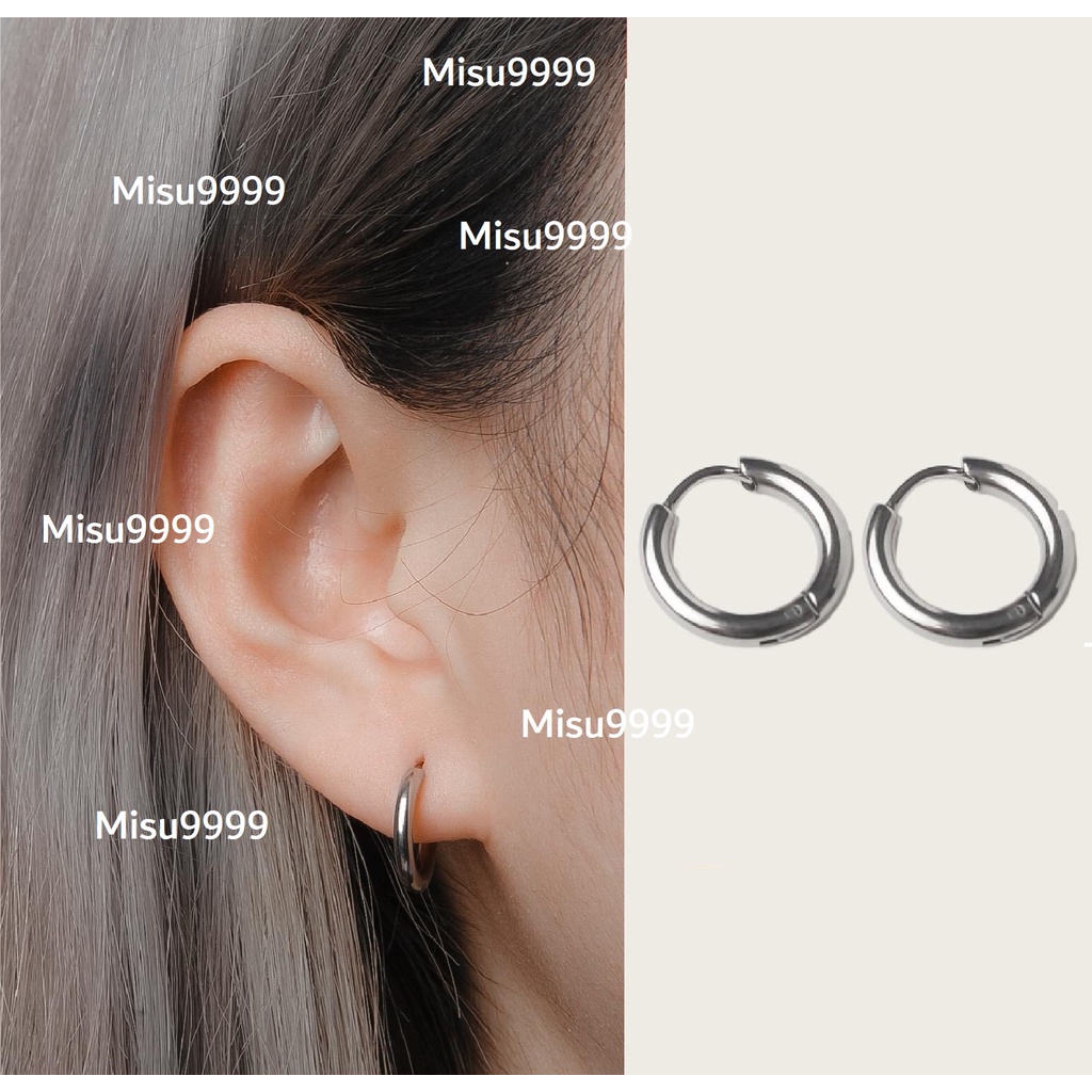 Khuyên titan tròn classic mỏng 2mm, Khuyên G