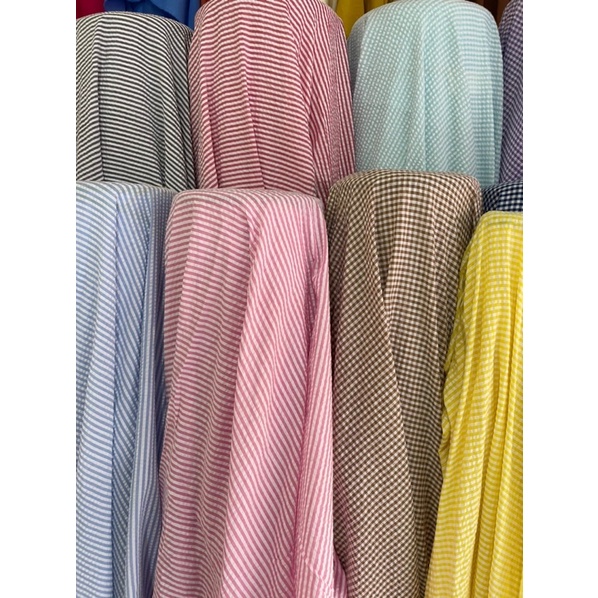 vải kẻ sọc xốp chất đẹp mềm và thoáng mát